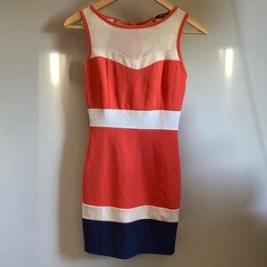 Classy, Sexy Red, White and Blue Dress, Size S.